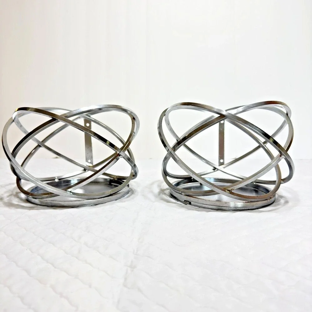 Z Gallerie Revolve Silver Wall Sconce Pair Taper Holder 18
